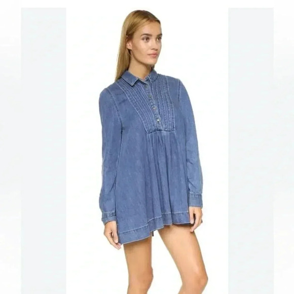 Free People Baby Blues Denim Tunic - Picture 2 of 8
